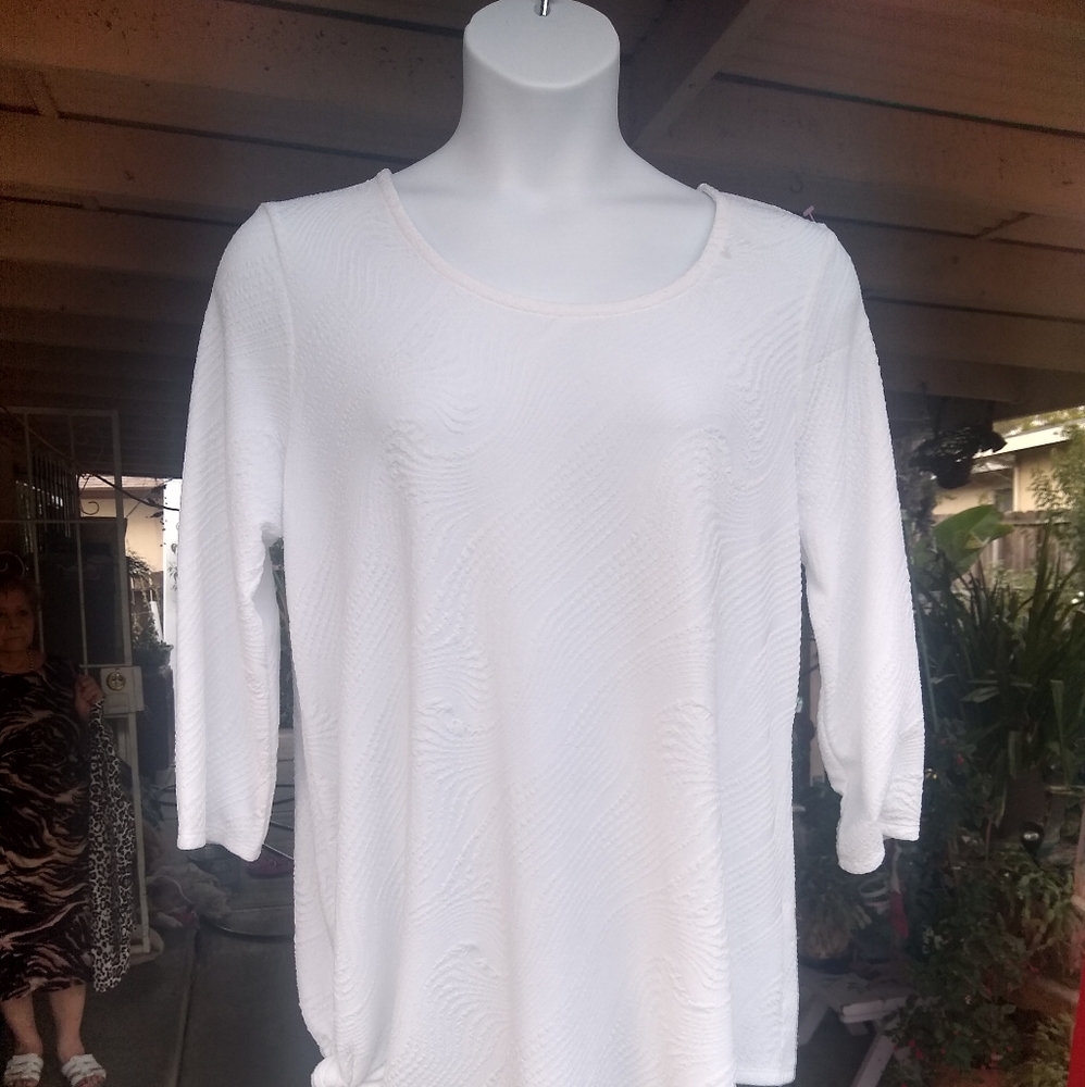 JM Collection XL White Blouse